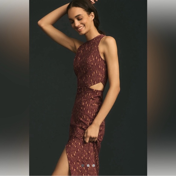 NWT Anthropologie Sleeveless Cutout Slim Midi Dress - Picture 2 of 13